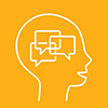 icon of human head with speech bubbles inside